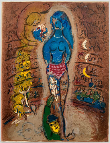The Dancer and the yellow Clown van Marc Chagall, Afdruk te koop op Singulart