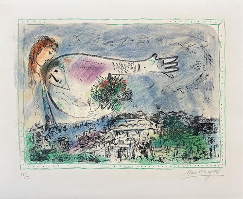 Au dessus de Paris di Marc Chagall, Stampa in vendita su Singulart