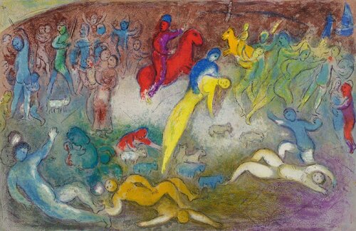 Chloe is Carried Off by the Methymneans di Marc Chagall, Stampa in vendita su Singulart