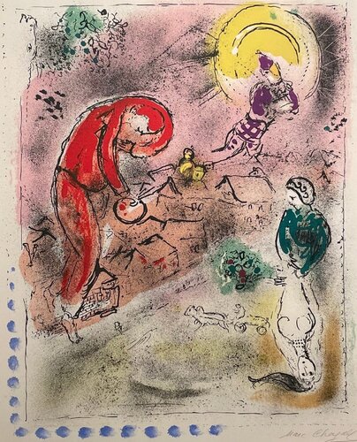 Les Toits di Marc Chagall, Stampa in vendita su Singulart