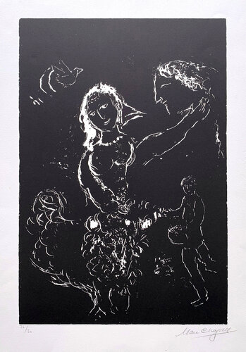 Blanc sur Noir van Marc Chagall, Afdruk te koop op Singulart