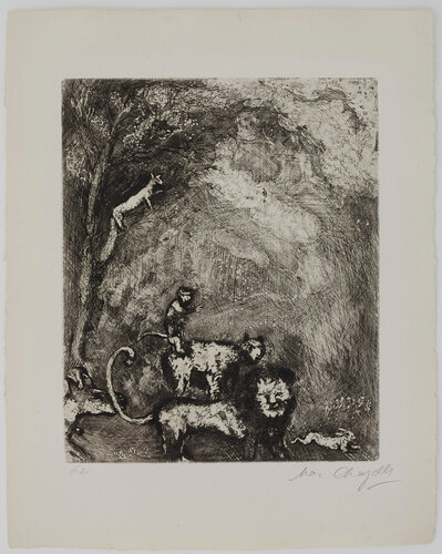 The Lion going off to War, from Fables de la Fontaine van Marc Chagall, Afdruk te koop op Singulart
