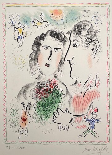Fiançailles Au Cirque van Marc Chagall, Afdruk te koop op Singulart