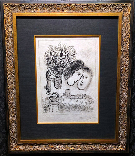 Double Visage Gris van Marc Chagall, Afdruk te koop op Singulart