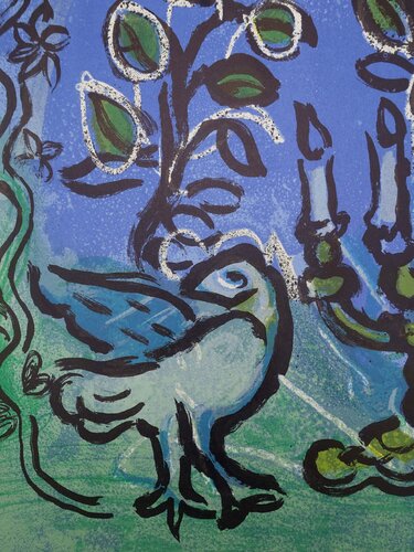 Colombe et chandelier Menorah van Marc Chagall, Afdruk te koop op Singulart
