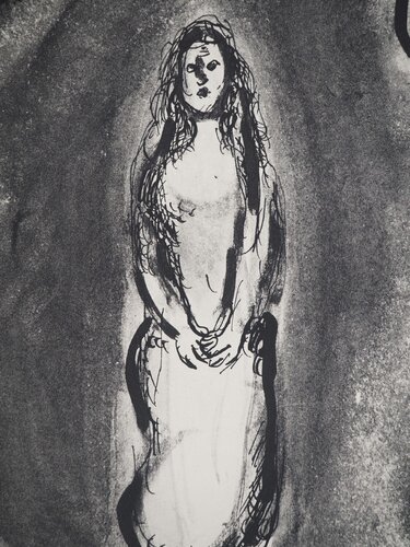 La jeune fille dans le champs (Michée parle à une fille de Sion) di Marc Chagall, Stampa in vendita su Singulart