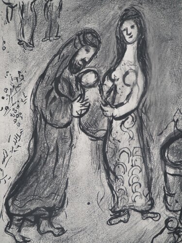 Rébecca donne à boire aux serviteurs d'Abraha von Marc Chagall, Druck kaufen auf Singulart