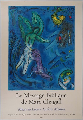 La lutte de Jacob et de l’ange, Affiche en lithographie van Marc Chagall, Afdruk te koop op Singulart