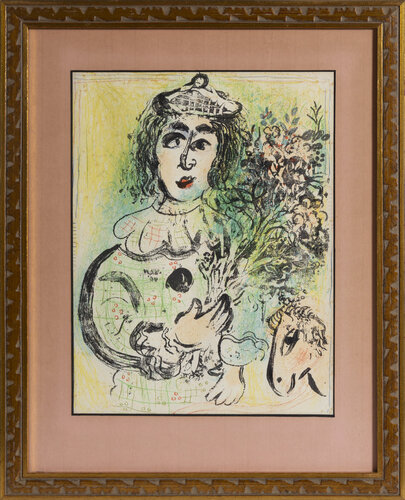 The Clown with Flowers di Marc Chagall, Stampa in vendita su Singulart