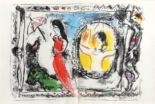 Femme Avec Parapluie from Derrière le Miroir de Marc Chagall, Impresión a la venta en Singulart