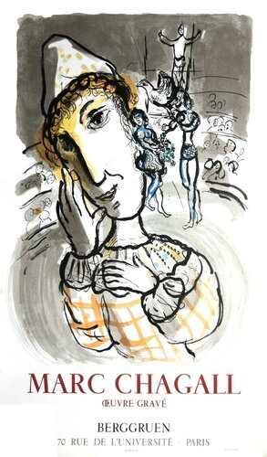 The Circus With The Yellow Clown di Marc Chagall, Stampa in vendita su Singulart