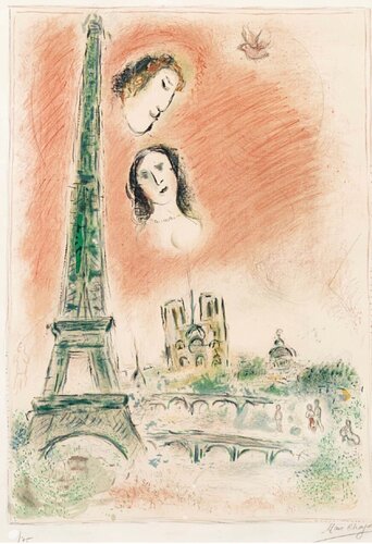 The dream of Paris van Marc Chagall, Afdruk te koop op Singulart