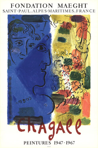 Le Visage Bleu van Marc Chagall, Afdruk te koop op Singulart