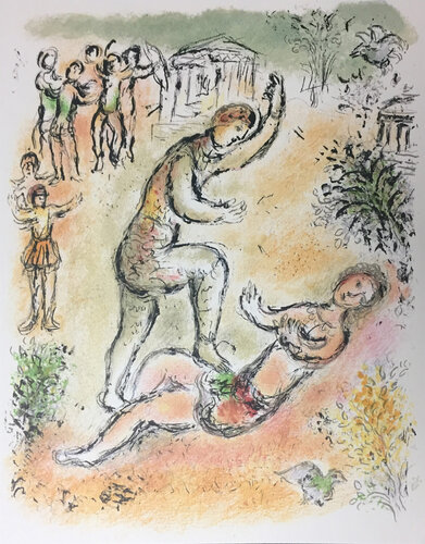 The Struggle of Odysseus and Iros, 1989 by Marc Chagall, 版畫 for Sale on Singulart