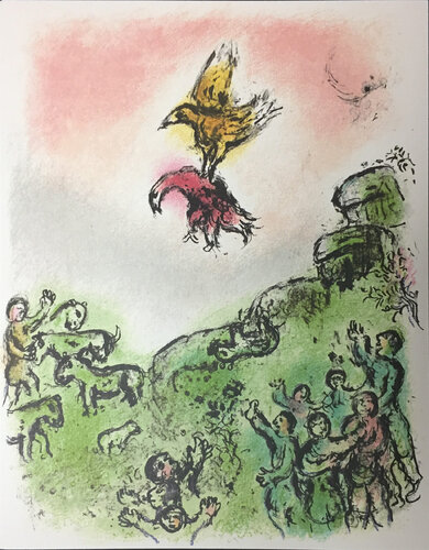 The Sign: The Falcon and The Pigeon, 1989 van Marc Chagall, Afdruk te koop op Singulart