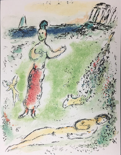 Athena Puts Odysseus to Sleep, 1989 by Marc Chagall, 版畫 for Sale on Singulart