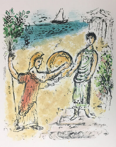 Athena and Telemachus, 1989 van Marc Chagall, Afdruk te koop op Singulart