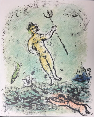 Poseidon, 1989 van Marc Chagall, Afdruk te koop op Singulart