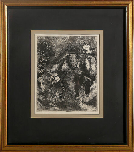 Les Deux Taureaux et une Grenouille de Marc Chagall, Impresión a la venta en Singulart