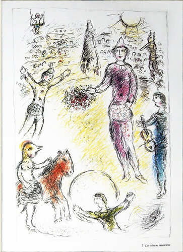 Les Clowns Musiciens - 1981 Offset Lithograph 15" x 11" by Marc Chagall, Print for Sale on Singulart