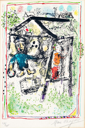Le Peintre devant le Village I by Marc Chagall, Print for Sale on Singulart