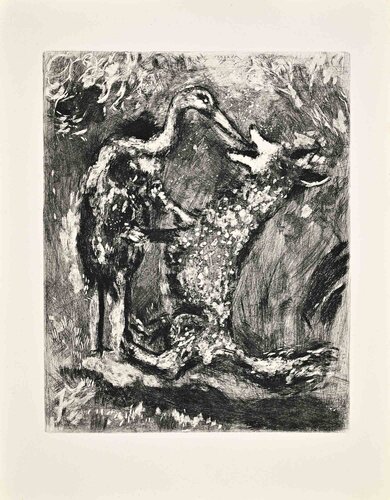 Le Loup et la Cigogne (The Wolf and the Stork) de Marc Chagall, Impresión a la venta en Singulart