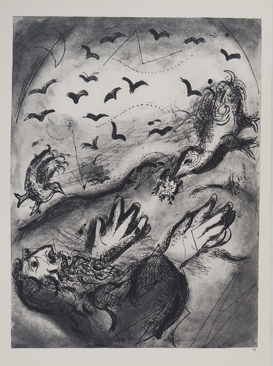 La Bible, La Prophétie se réalise, Héliogravure Marc Chagall