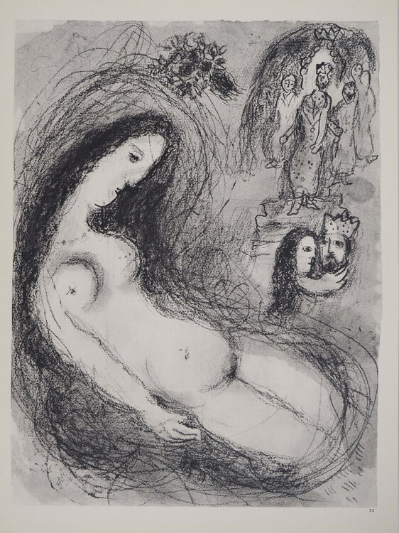 La Bible, Salomon apparaît en rêve, Héliogravure Marc Chagall