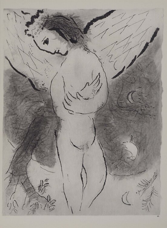 La Bible, L'ange à la couronne, Héliogravure Marc Chagall