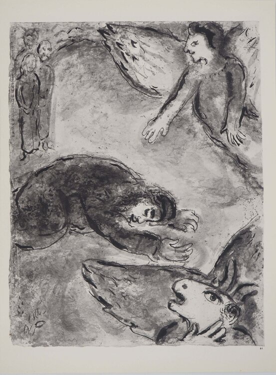 La Bible, Le désespoir de Job, Héliogravure Marc Chagall