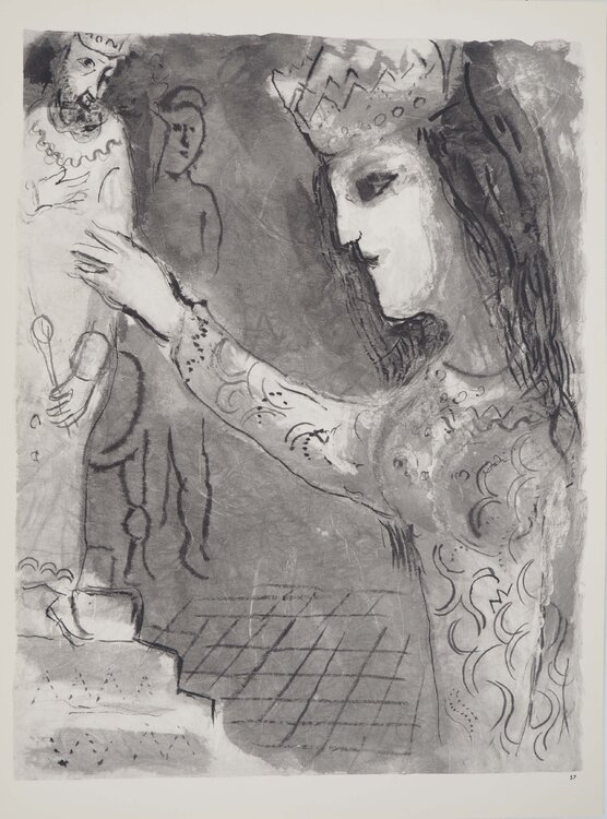 La Bible, Le roi et la reine, Héliogravure Marc Chagall