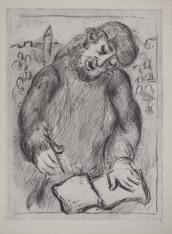 La Bible, Le Scribe, Héliogravure Marc Chagall