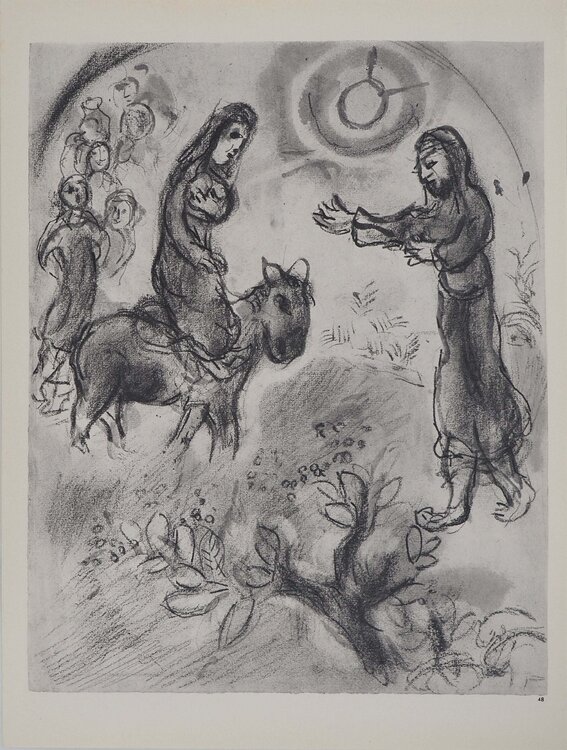 La Bible, David prenant pour femme Abigail, Héliogravure Marc Chagall