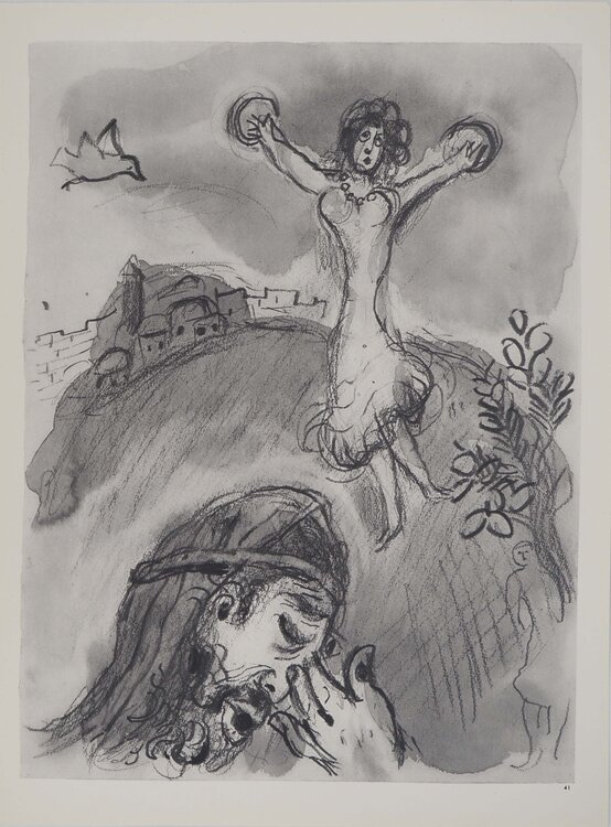 La Bible, Le sacrifice, Héliogravure Marc Chagall