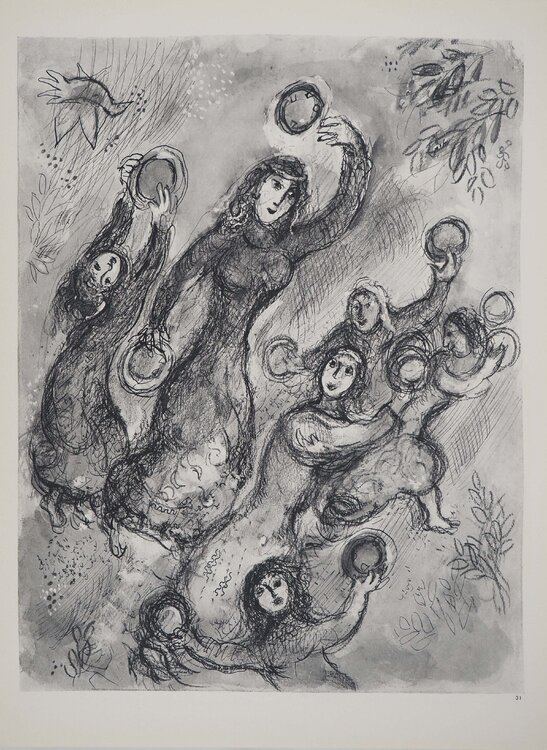 La Bible, La prophétesse, Héliogravure Marc Chagall