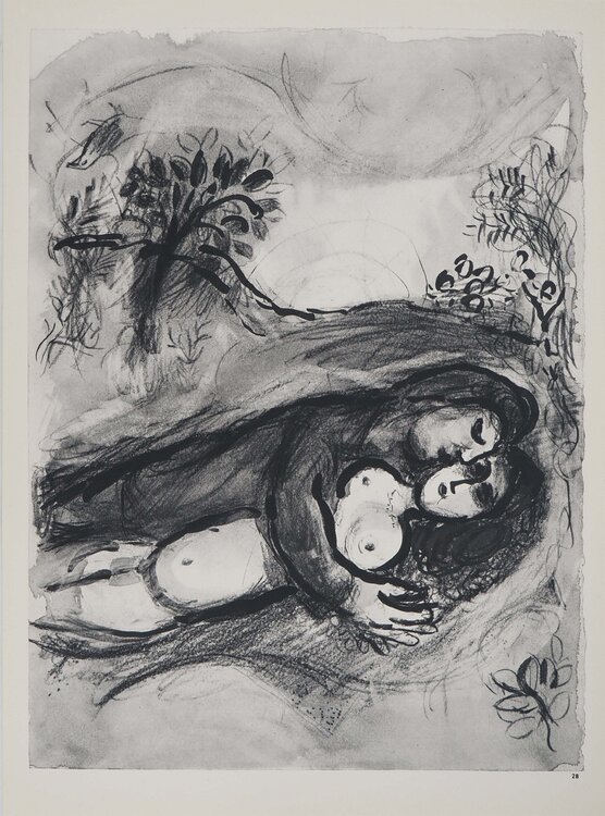 La Bible, Les amoureux, Héliogravure Marc Chagall