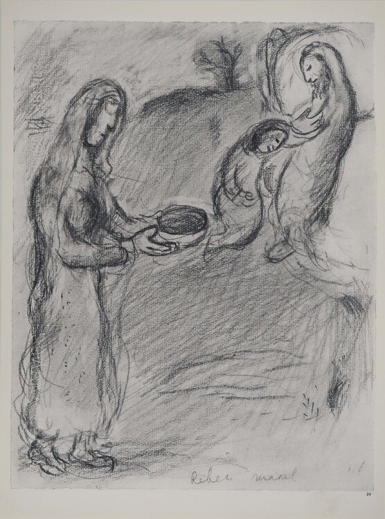 La Bible, Le baptême de Jacob, Héliogravure Marc Chagall