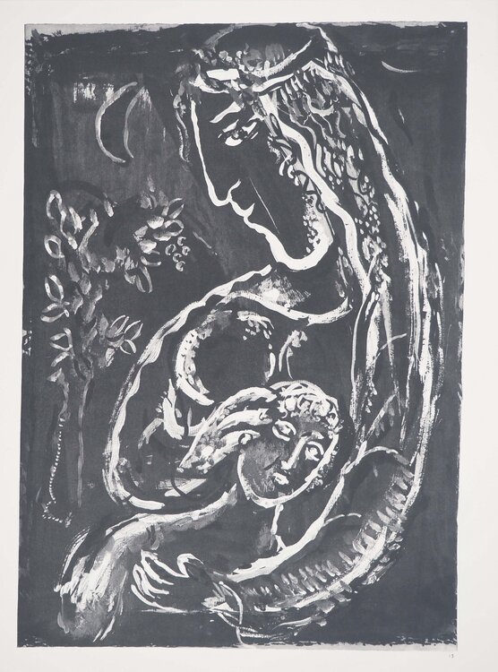 La Bible, La nuit dans le désert, Héliogravure Marc Chagall