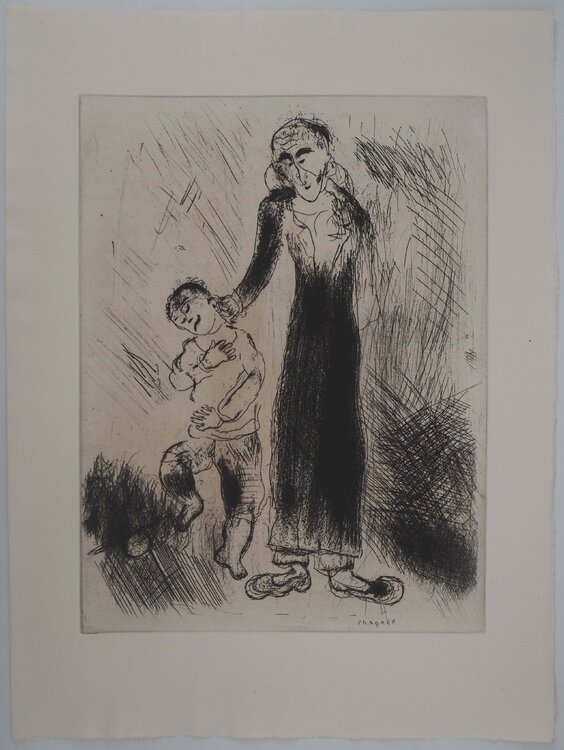 Les réprimandes, Gravure originale signée Marc Chagall