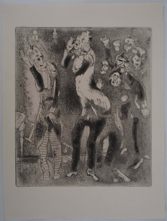 La grande stupeur, Gravure originale signée Marc Chagall