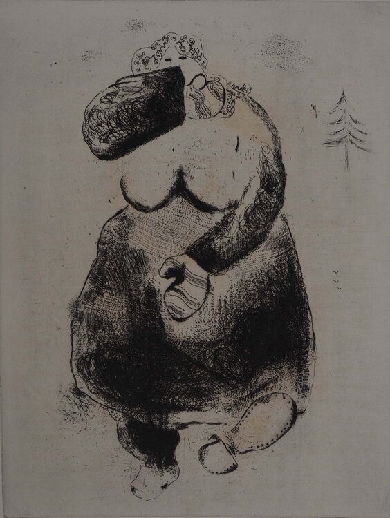 Promenade dans le froid (La femme moineau) Marc Chagall