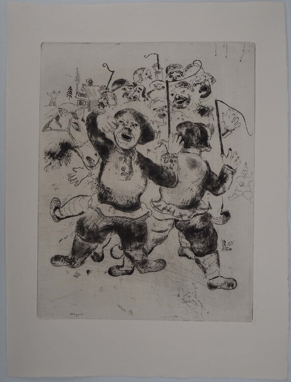 Attroupement de paysans Marc Chagall