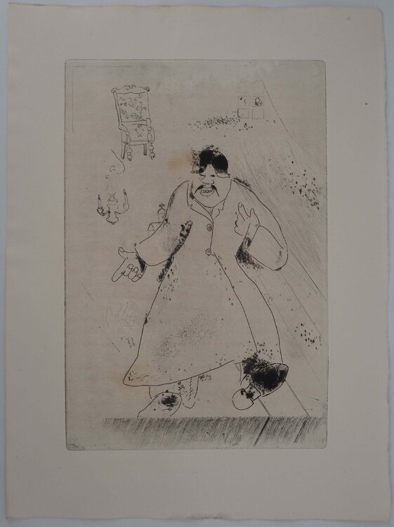 L'hôte, Gravure originale signée Marc Chagall