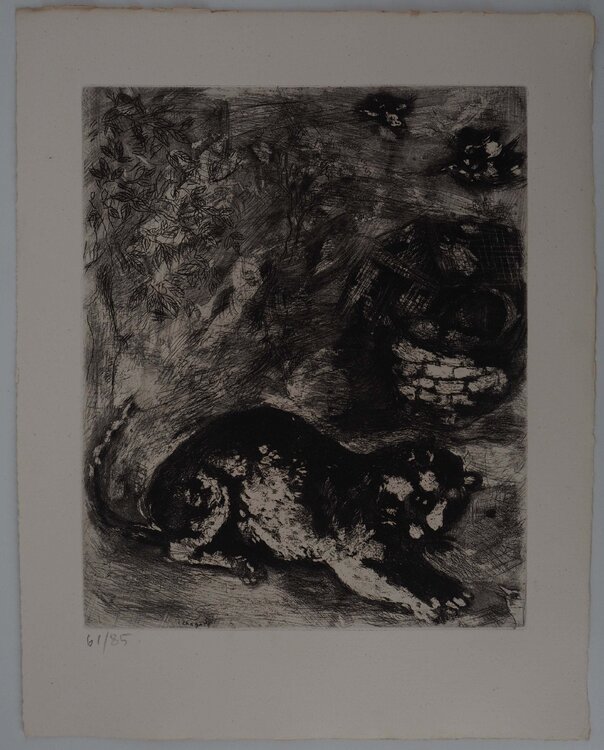 Le chat et les deux moineaux Marc Chagall