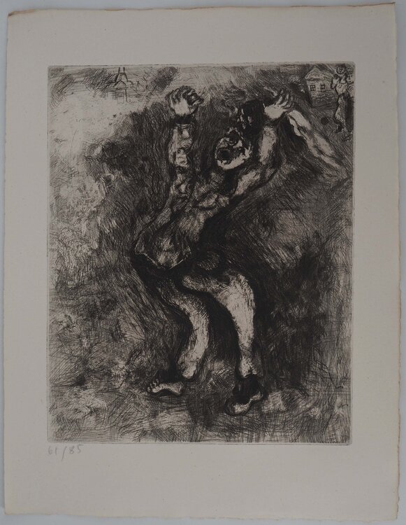 La folie, Gravure originale signée Marc Chagall