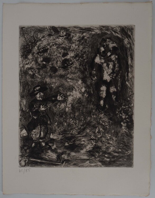L'ours et le jardinier, Gravure originale signée Marc Chagall