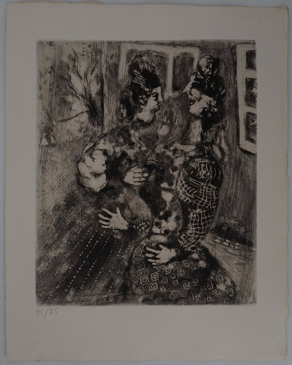 Confessions, Gravure originale signée Marc Chagall