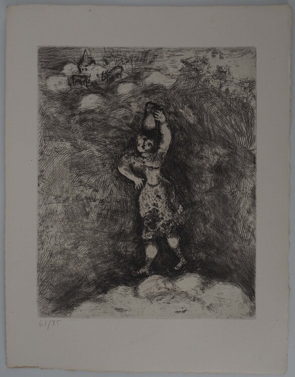 La laitière, Gravure originale signée Marc Chagall