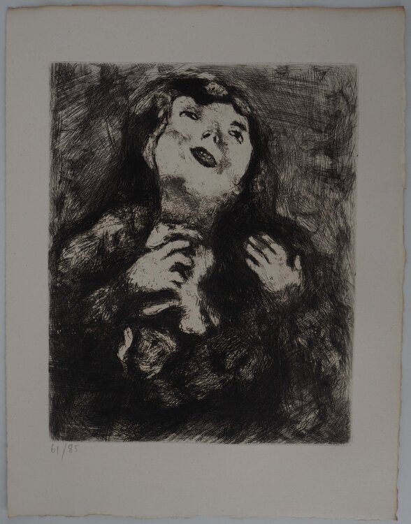 Le désespoir, Gravure originale signée Marc Chagall