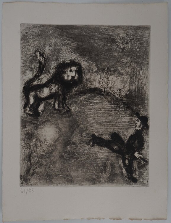 Le lion et le chasseur Marc Chagall